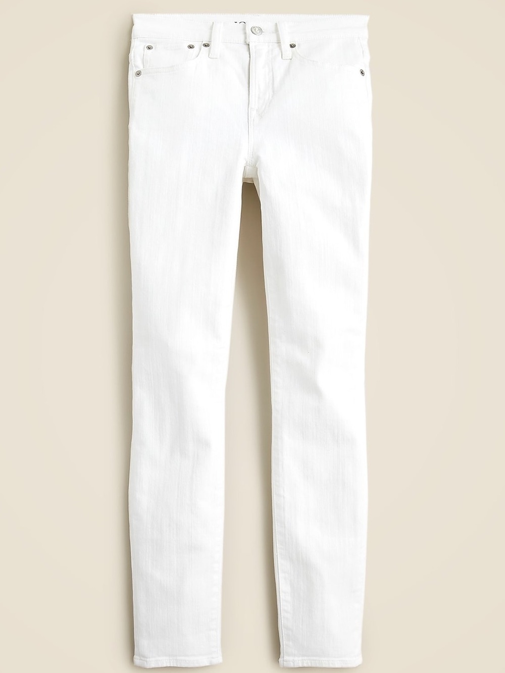 J. Crew| Toothpick 9” Rise White Denim Skinny Stretch Jeans Sz 29